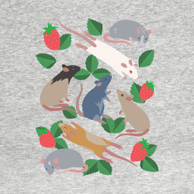 Strawberry Patch Rats by Adrielle-art